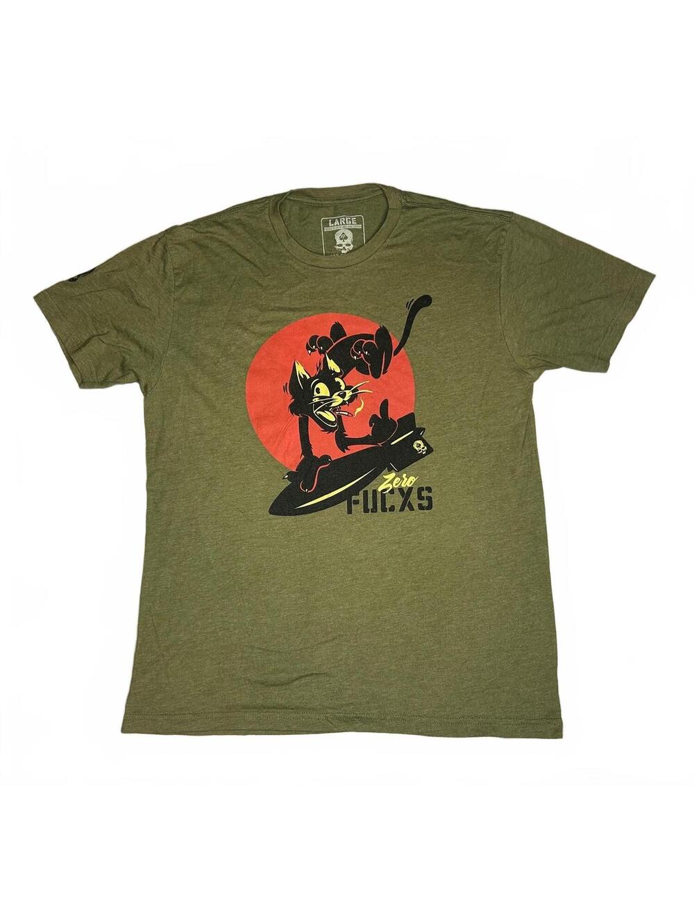 Zero Foxtrot Large Olive Green T-Shirt Mens Large Military